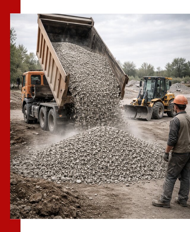 Доставка щебня в Домодедово крупными и мелкими фракциями