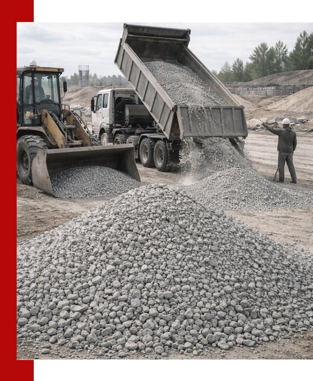 Доставка известнякового щебня фр. 5–20 в Домодедово