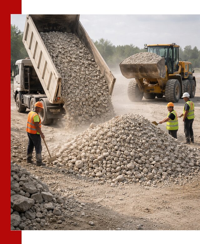 Доставка известнякового щебня фр. 40-70 в Домодедово