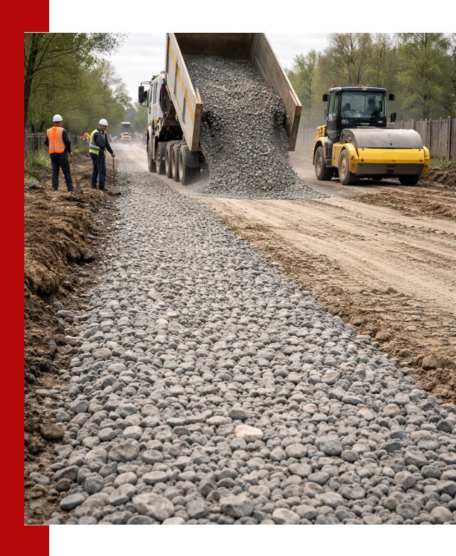 Доставка щебня для отсыпки дорог в Домодедово высокого качества