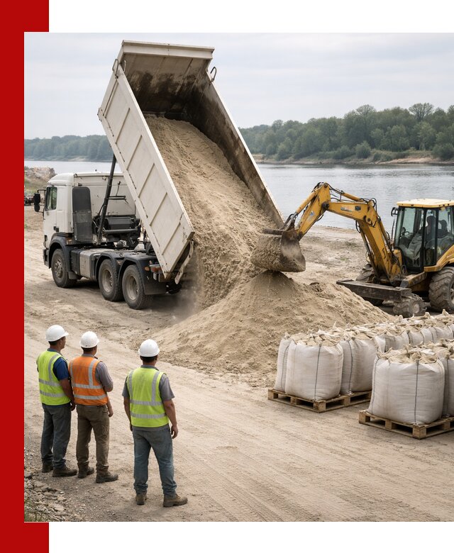 Доставка речного песка в Домодедово самосвалами и погрузкой