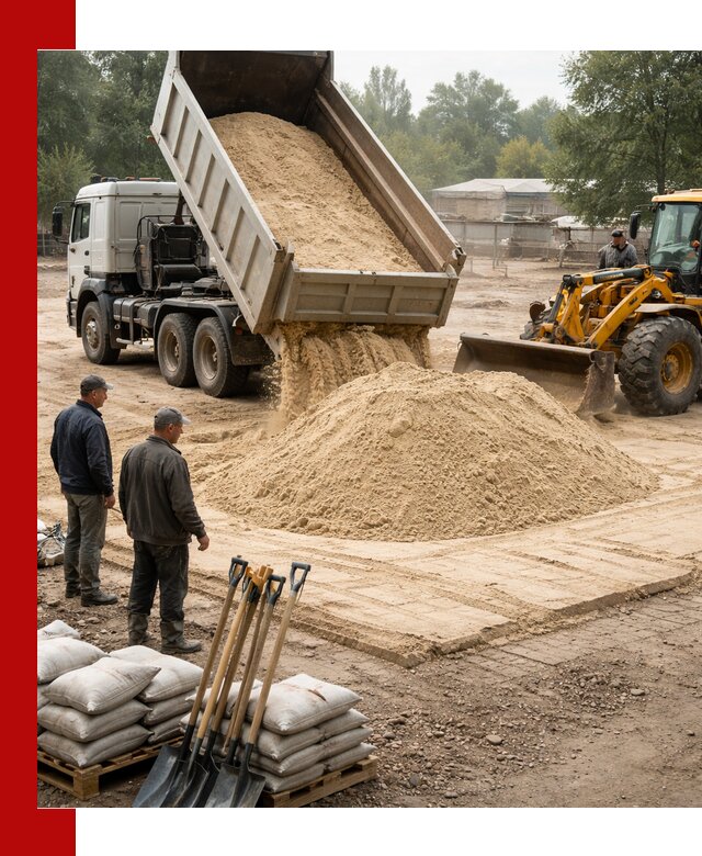 Доставка мытого песка в Домодедово с самосвалами по выгодной цене