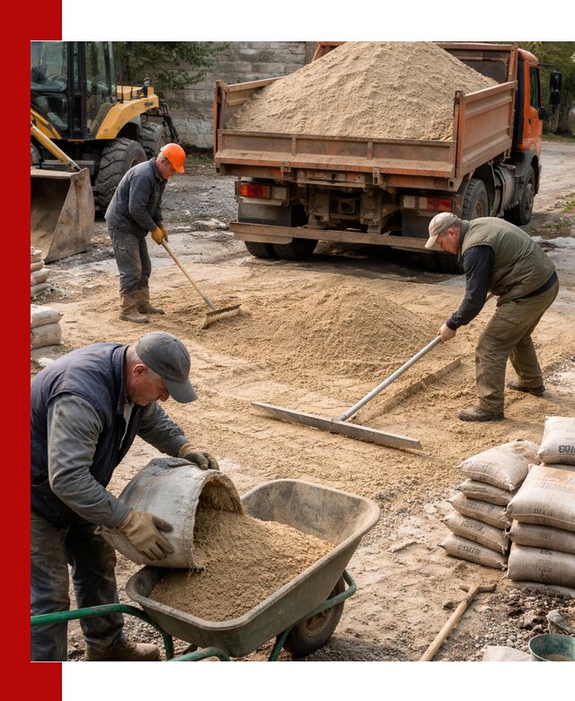 Поставка песка для стяжки в Домодедово с быстрой доставкой
