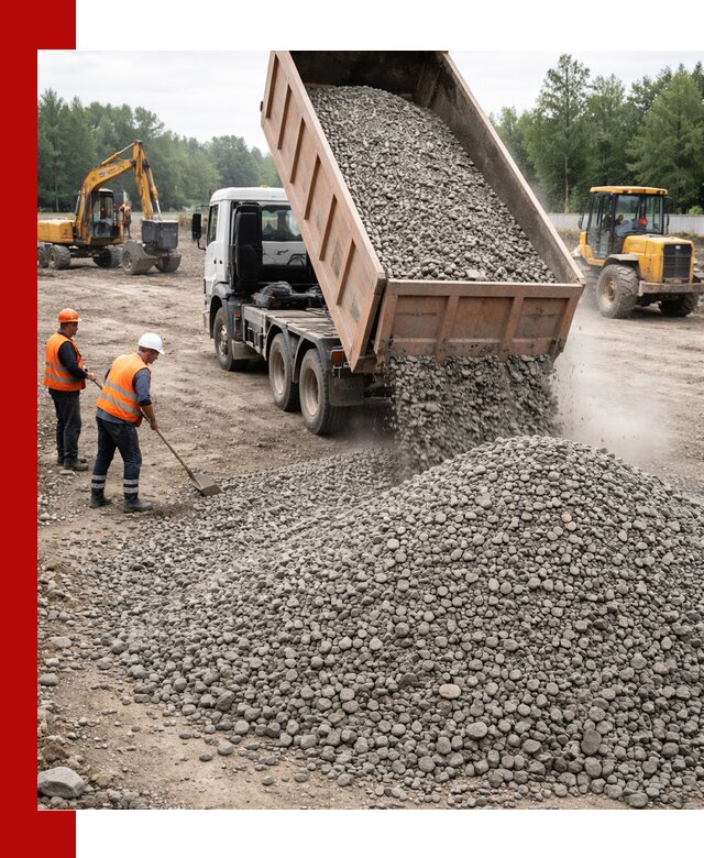 Доставка гравия фракции 40-70 в Домодедово оптом и в розницу