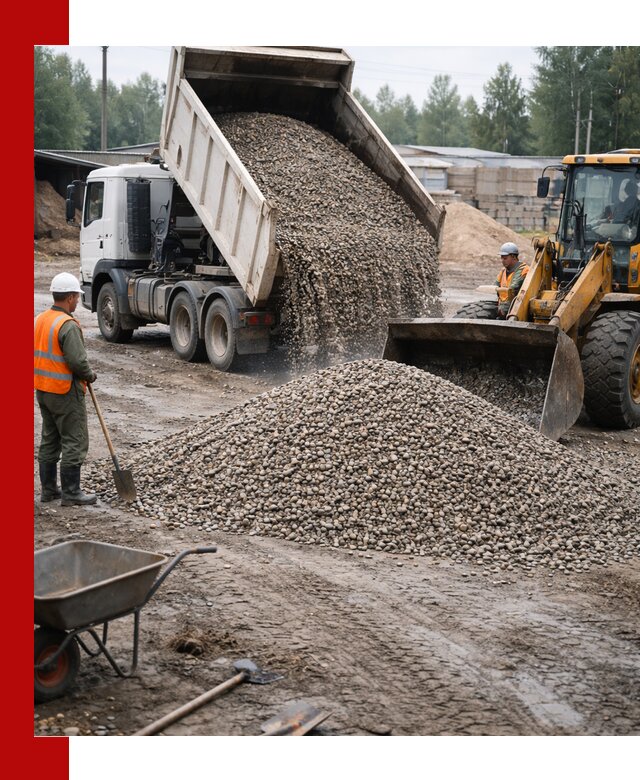 Мытый гравий с доставкой в Домодедово от карьера до участка