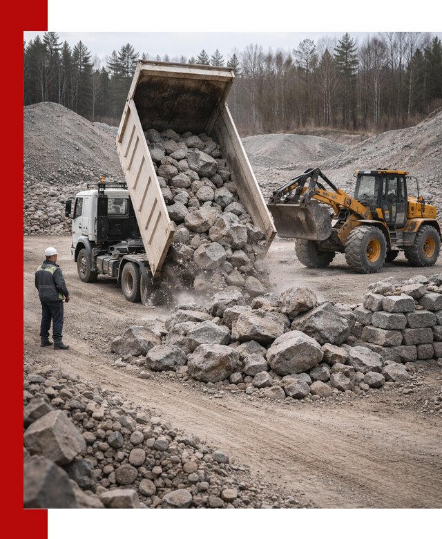 Доставка и продажа бутового гранитного камня в Домодедово