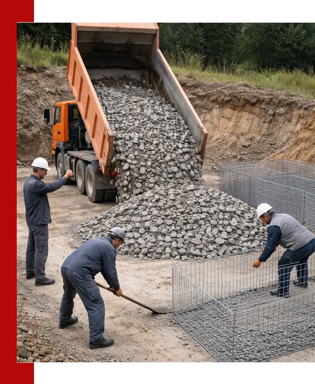 Камень для габионов с доставкой в Домодедово быстро и надёжно