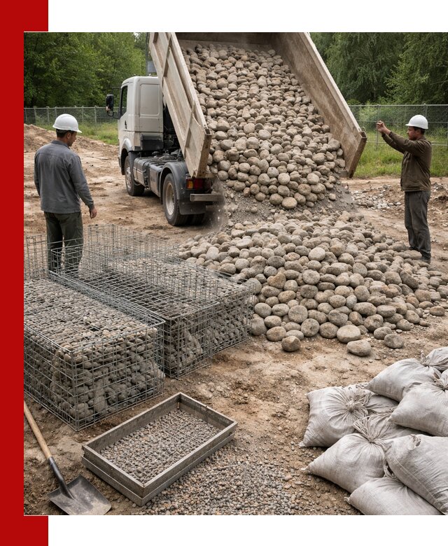 Камень для габионов фракция 70–151 в Домодедово