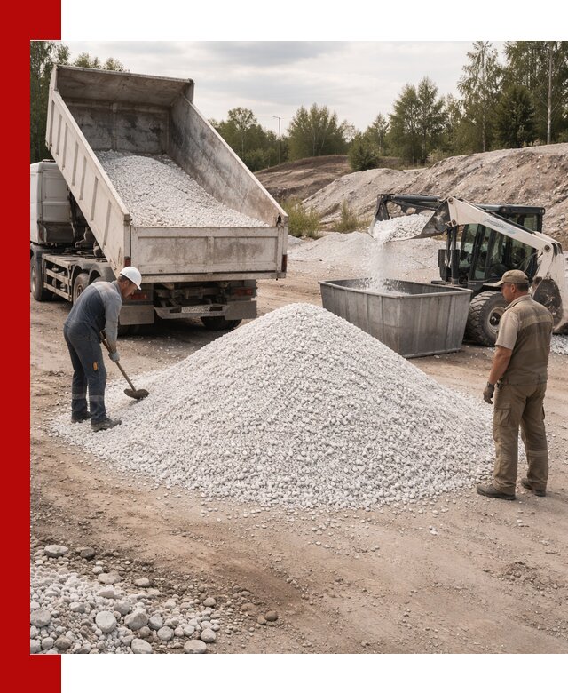 Доставка и продажа белой мраморной крошки в Домодедово