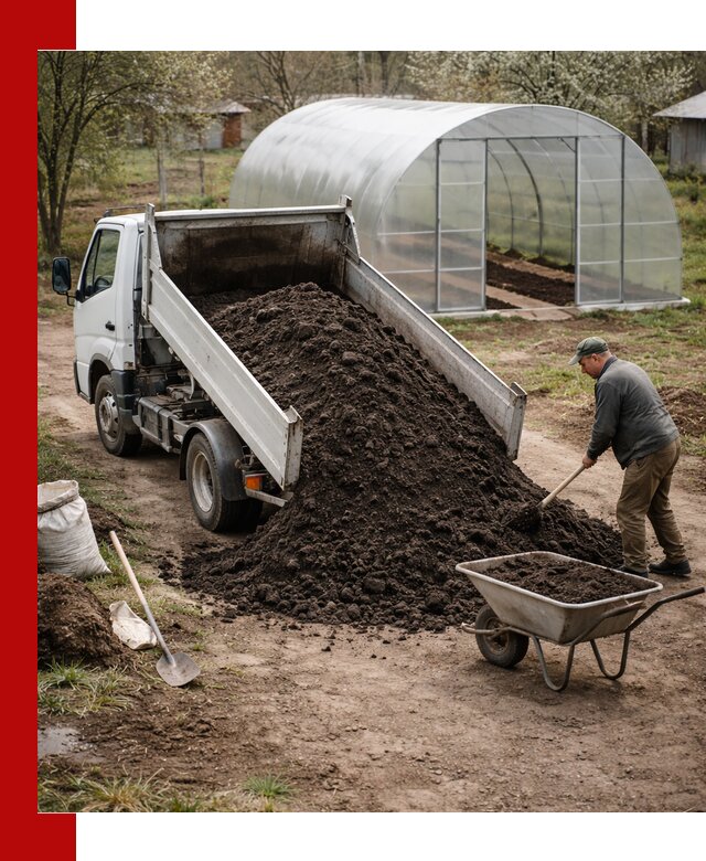 Чернозем для теплицы с доставкой в Домодедово