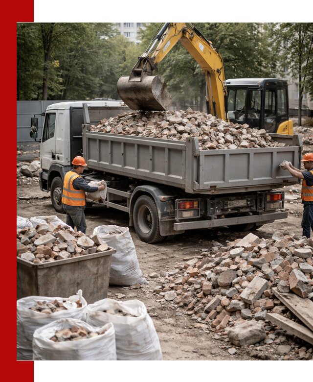 Вывоз строительного мусора в Домодедово с самосвалами и контейнерами
