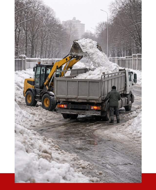 Вывоз снега с погрузкой в Домодедово от 3684 р. ПРОНЕРУДДмд