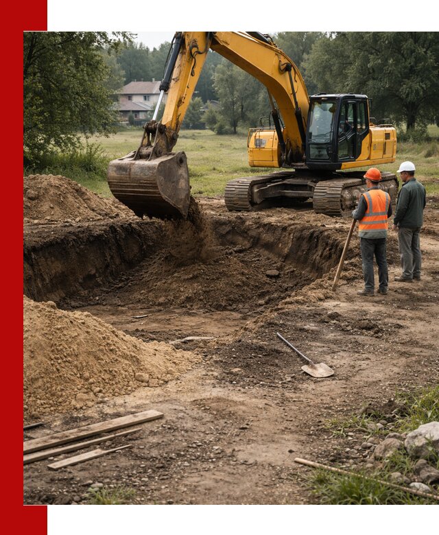 Рытье котлована под фундамент в Домодедово (быстро и недорого)