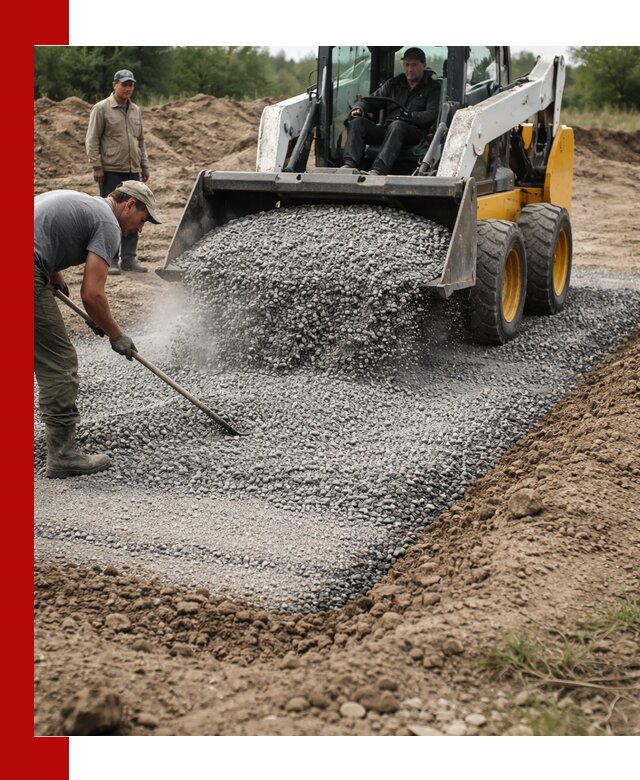 Устройство щебеночной подушки в Домодедово для дорог и фундаментов